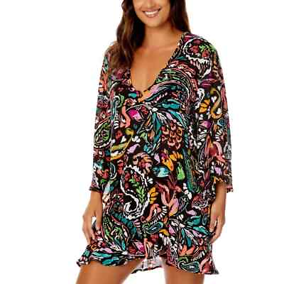 #ad #ad Anne Cole Women#x27;s Flounce Tunic Swimsuit Coverup Multicolor Paisley XS S NEW $15.00
