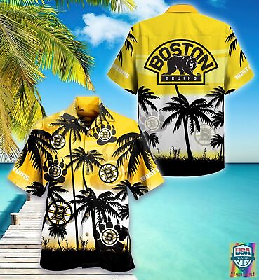 Boston Bruin Hockey Hawaiian Shirt Aloha Beach Summer For Men Women $24.99