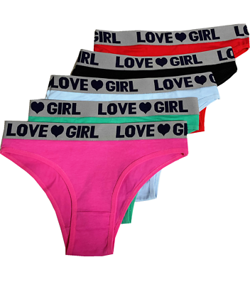 #ad NICE 5 Women Bikini Panties Brief Floral Cotton Underwear Size M L X F122 $10.99