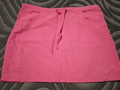 #ad LL Bean Pink Skirt Women#x27;s Size Medium Nylon Elastic Waist Drawstring $18.00