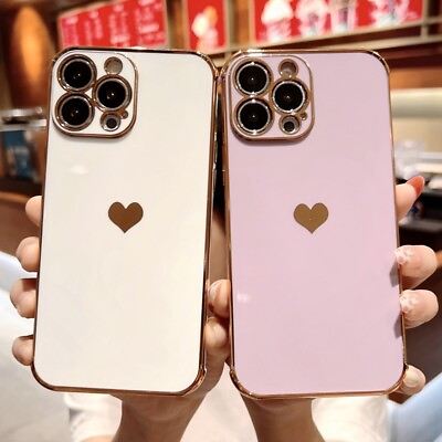 #ad Love Heart Soft TPU Case For iPhone 14 13 12 11 Pro Max XR 7 8 Plus Cute Cover $5.98