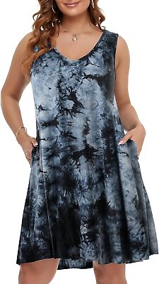 #ad BELAROI Summer Dresses for Women Beach Tshirt Sundress Sleeveless Casual Loose T $64.18
