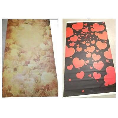 4x7 Valentine Forever Hearts Romantic Roses Vinyl Backdrop Sears Portrait Studio $35.00