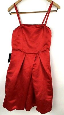 #ad Express Design Studio Strap Strapless Cocktail Dress Size 4 Red Prom NWT $98 $24.99