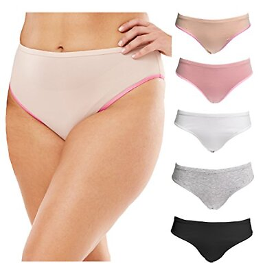 #ad Emprella Womens Plus Size Underwear Brief Bikini Panties Cotton Spandex 5 Pa... $36.42