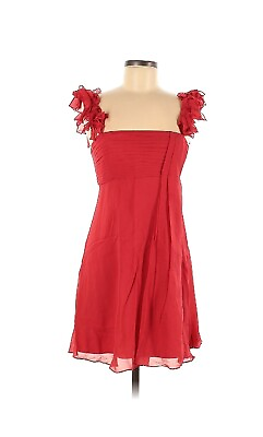 BCBGMAXAZRIA Red Cocktail Dress size 6 100% silk party special occasion crepe $58.99