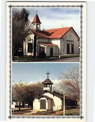 #ad Postcard Historic Temecula Museum Schoolhouse amp; Saint Catherine Catholic Church $6.99