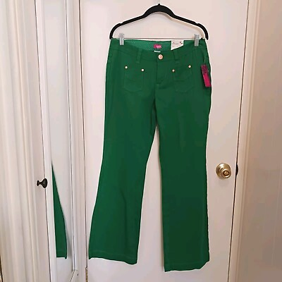 #ad VTG SEARS Wide Leg Low Rise Jeans Personal Identity Green Stovepipe Jr 9 10 NWT $25.00
