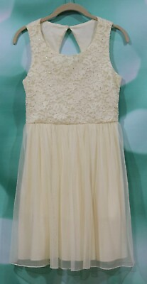 EUC Speechless Kids Girls Yellow Glitter amp; Lace Special Occasion Dress Size 16 $22.95