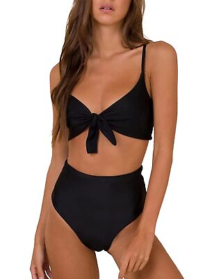 #ad Blooming Jelly Womens High Waisted Bikini Set Tie Knot High Rise Two Piece $7.99