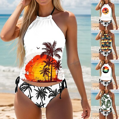 #ad Bathing Suits For Women Tankini Set 2 Piece Spaghetti Strap Comfy Swimming Wear $14.99