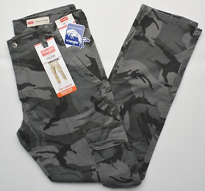 Wrangler #11343 NEW Men#x27;s Camouflage Regular Taper Stretch Cargo Pants $19.99