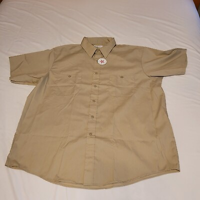 #ad Fieldmaster Sears Vintage NEW Perma Press XXL 18.5 Short Sleeve Shirt Khaki $24.87