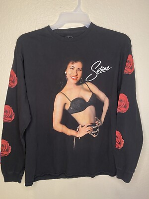 #ad Selena Latin Pop Star Roses Long Sleeve Adult Size Medium Shirt $10.00
