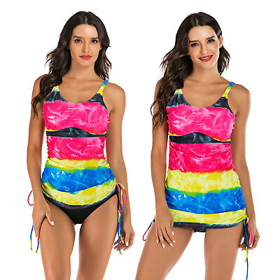 #ad #ad Women#x27;s Racerback Swimsuit Push Up Padded Tankini Surfing Swimwear Bathing Suit $16.19