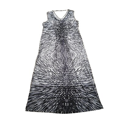 #ad Cato Womens Sleeveless Abstract Multi Pattern Maxi Dress Plus Size 22 24W Gray $23.75