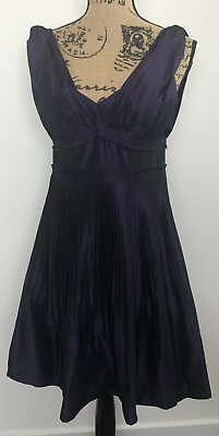 #ad BCBGeneration Iridescent Taffeta Cocktail Dress Size 0 Sleeveless Purple $25.30