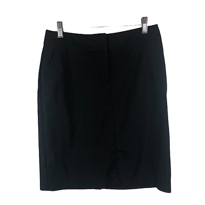 #ad New York amp; Co. Pencil Skirt Women’s Size 2 Waist 29quot; Stretch Knee Length BlackG1 $11.99