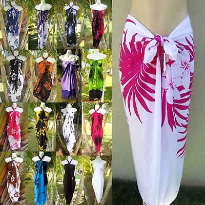 Hawaii Sarong Pareo Tropical Cruise Beach Pool Sexy Bikini Cover Up Wrap Dress $15.79