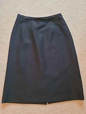 #ad Black Women#x27;s Button Accent Back Slit Pencil Skirt Size L $9.50