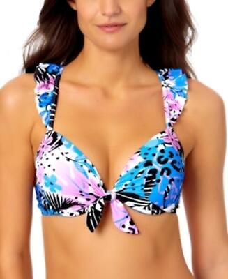 MSRP $20 California Waves Juniors Ruffle Bikini Top Size Large $9.00