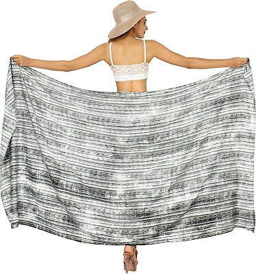 #ad LA LEELA Women#x27;s Swimwear Bikini Cover Ups Beach Towel Wrap 78quot;x43quot; White H955 $23.31