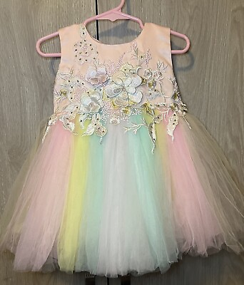 #ad Brand New with Tags Colorful Baby Girl Party Dress Tutu Size 12 months $30.00