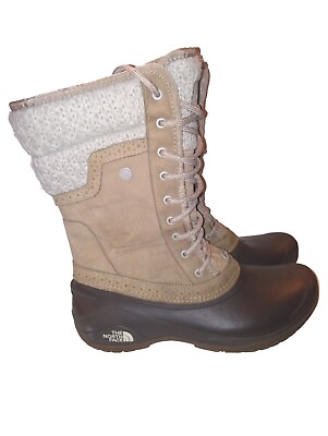 #ad The North Face Shellista II Boots Women Size 9.5 Brown Faux Fur Lined NF00CVX2 $39.98