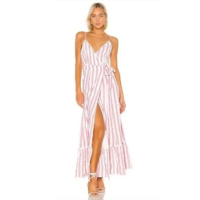 #ad Tularosa Womens Aubrie Striped Sleeveless Wrap Maxi Dress Striped Size Small $48.00