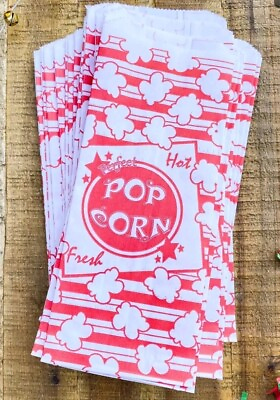 Popcorn Bags Birthday Graduation Party Red amp; White 200 Count $13.99