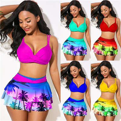 #ad Ladies Womens Bikini Swim Skirt Set Swimsuit Holiday Beachwear Swimming Costume $29.99