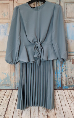 Shrup Womens Size Small Blue Modern Islamic Pleated Skirt Suit Dress 2 Piece $24.16