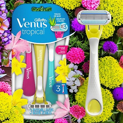 #ad #ad NEW Gillette Venus Tropical Women#x27;s Disposable Razor 4ct $8.98
