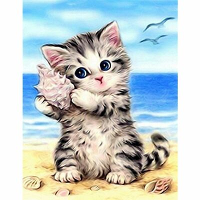 Paint By Numbers Adults kids Cats On Beach DIY Painting Kit 40x50CM Canvas $24.99