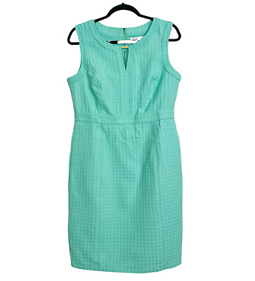 Liz Claiborne Sleeveless Dress Turquoise Shift Dress Spring Summer Size Large $29.00