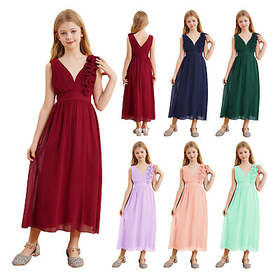 #ad Kids Girl#x27;s Dress Festivals Sundress Evening Dresses Celebration Outfits Swing $21.61