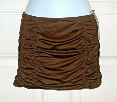 #ad #ad DKNY Chocolate Shirred Swim Swimsuit Cover Up Skirt Size Petite NWT $72 $29.99