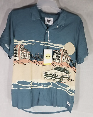 Duvin Design Beach Style Button Cocktail Polo Golf Party Shirt MEDIUM NWT $38.38
