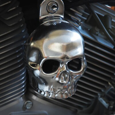 #ad Harley Skull Horn Cover in polished aluminum. SKU H2 $130.00