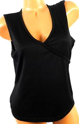 #ad Xhilaration black v neck textured women#x27;s plus size sleeveless top XL $14.99