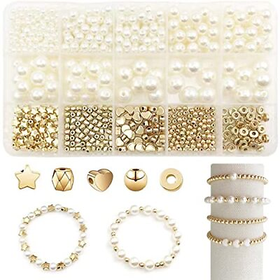 #ad 750Pcs Beads for Bracelets Making Kit DIY Pearl Jewelry Adults Charms String ... $14.92