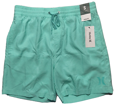 #ad HURLEY Men Small Aura Green One amp; Only Crossdye 5.5quot; Volley Swim Shorts NEW $19.99