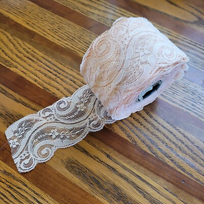 Lace Trim For Sewing By The Yard Vintage 2.75quot; Wide Peach Fuzz Scalloped $3.50