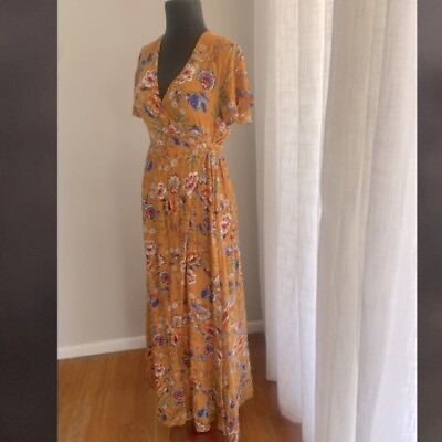 #ad Patrons of Peace Flyaway Hem Floral Maxi Dress XS $36.00