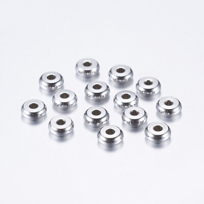 100X Stainless Steel 5mm Flat Round Bead Spacers Charm for DIY Jewelry Making $7.65