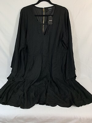 #ad NWT $64.90 Torrid Long Bell Sleeve Little Black Dress Cocktail Party Dress 22 $27.99