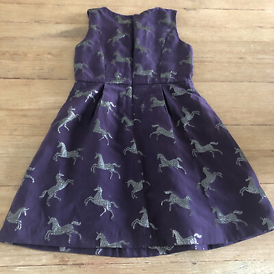 #ad Johnnie B jacquard unicorn party dress girls 7 8 Purple Metallic Sleeveless $19.99