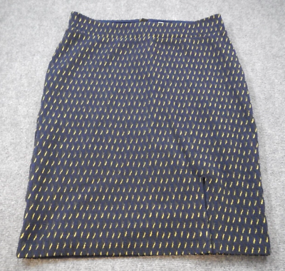 Anthropologie Maeve Skirt Hannon Textured Pencil Size 12 Navy Blue Geometric $35.99