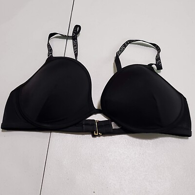 #ad Victoria Secret Women Swimwear 38C Black Bikini Top Normal Strap Adjustable $14.91