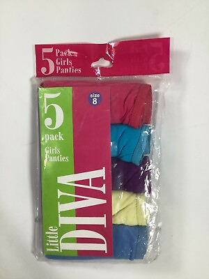#ad Girls Little Diva Multicolor Panties 5 pack NEW $9.99